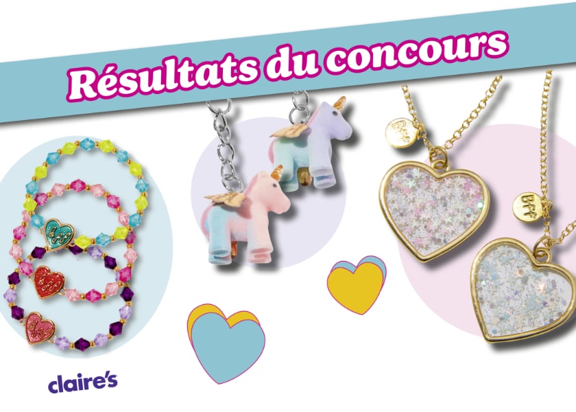 résultats concours claire's julie magazine